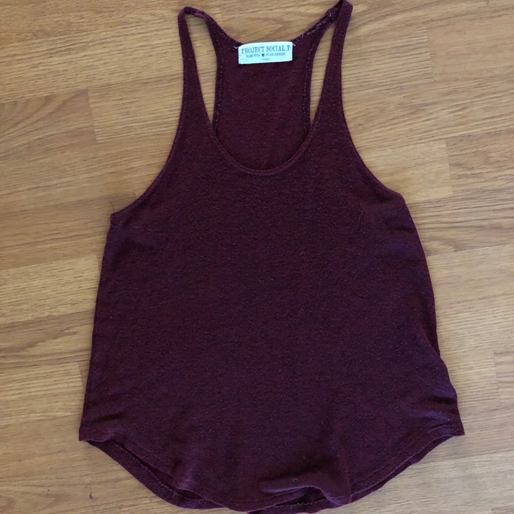 Project Social T Maroon Razorback Halter Top